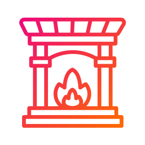 Fireplace,chimney,winter,warm,real Estate icon