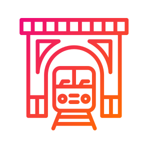 Train Tunnel,train,tunnels,rails,road icon
