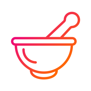 Mortar,pestle,medicine,laboratory,grinding icon