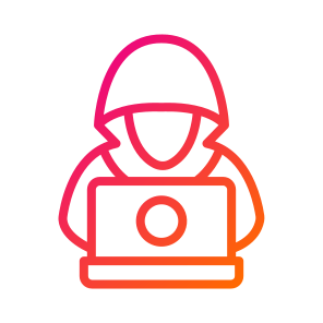 Hacker,criminal,security,laptop,attack icon