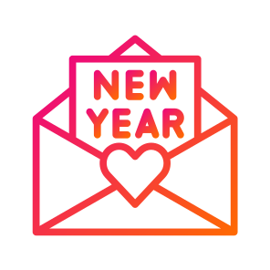 Letter,message,invitation,heart,new Year icon