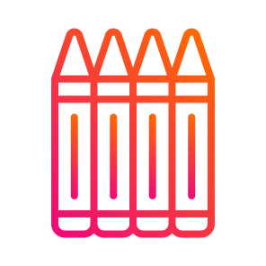 Crayons,crayon,education,colors,colours icon