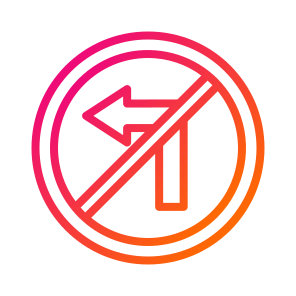 No Turn Left,road Sign,signaling,warning,direction icon