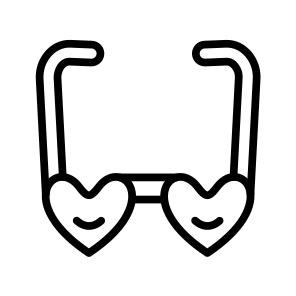 Glasses,eyeglass,eyeglasses,heart,specs icon