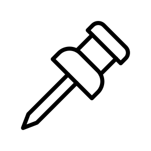 Pushpin,tack,attach,fasten,hold,point,prick,pin,secure icon