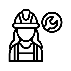 Female Plumber, Repairwoman, Worker, Tradeswoman, Technician, Service icon