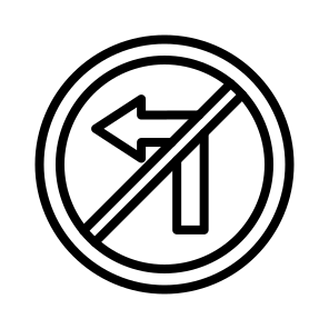 No Turn Left,road Sign,signaling,warning,direction icon