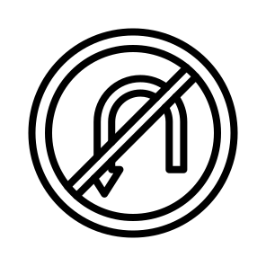 No U Turn,regulation,road Sign,warning,signaling icon
