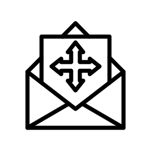 Move, Move, Transfer, Relocate, Shift, Message, Email, Communication, Change Position icon