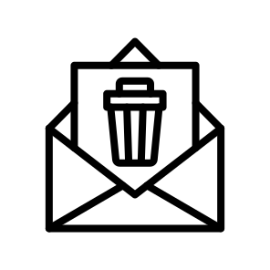 Trash, Trash, Delete, Discard, Remove, Message, Email, Communication, Unwanted icon