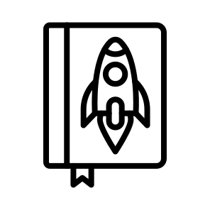 Book,space,science,miscellaneous,rocket icon