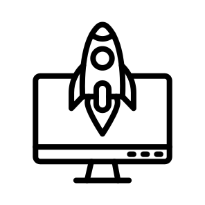 Monitor,screen,space,rocket,desktop icon