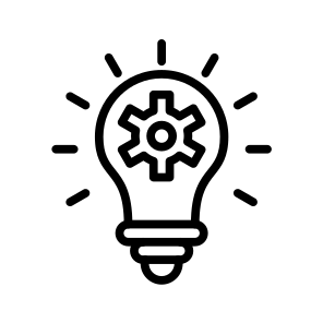 Innovation,gear,lightbulb,innovative,innovate icon