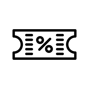Coupon,discount,offer,voucher,savings,deal,code,rebate,promotion icon