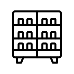 Product Shelf,display,merchandise,store,arrange,organize,shelf,products,items icon