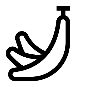 Banana, Fruit, Yellow, Tropical, Curved, Edible, Potassium, Peel, Sweet icon