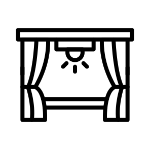 Stage,entertainment,theater,curtain,decoration icon
