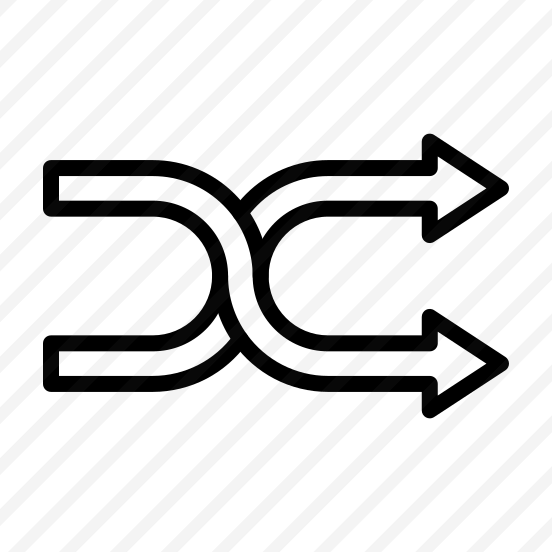 Shuffle,two,crossing,arrows,arrow preview