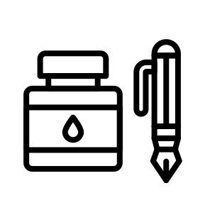 Pen And Ink, Writing, Drawing, Inkwell, Quill, Calligraphy icon