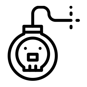 Bomb,terrorism,explosive,weapons,threat icon