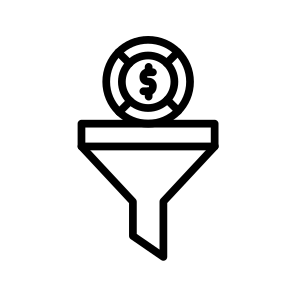 Funnel,sales Funnel,dollar,filter,coin icon