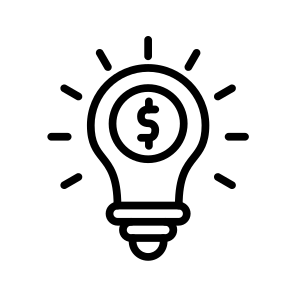 Idea,bulb,dollar,business And Finance,light Bulb icon
