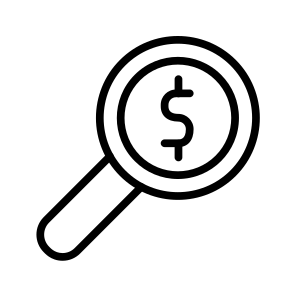 Magnifier,search,money,dollar,magnifying Glass icon