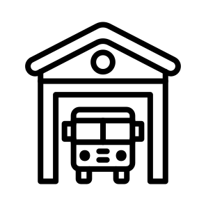 Shed,garage,buildings,bus,village icon