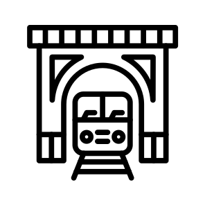 Train Tunnel,train,tunnels,rails,road icon