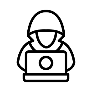 Hacker,criminal,security,laptop,attack icon