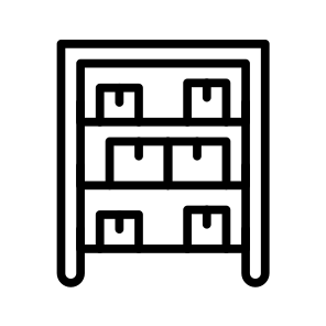 Rack,storage,shelf,boxes,store icon