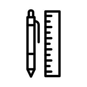 Stationery,school Material,pen,scale,office Material icon