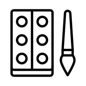 Watercolor,paint,painting,art,brush icon