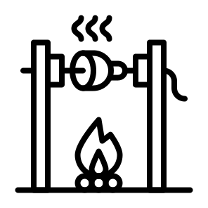 Medieval Fire Roasting, Medieval, Fire Roasting, Cooking, Food, Open Flame, Hearth, Preparation, Cuisine icon