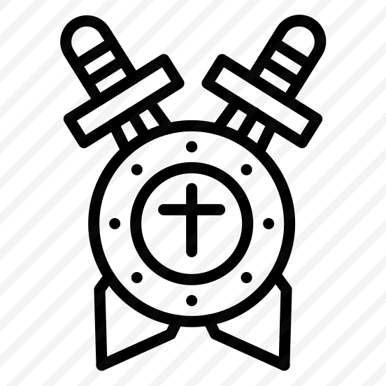 Shield With Sword, Shield, Sword, Protection, Weapon, Defense, Medieval, Battle, Combat preview