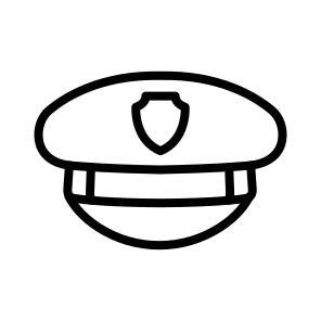 Police Hat, Cap, Headwear, Uniform, Headgear, Peak icon