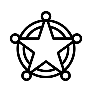 Sheriff Badge, Lawman, Deputy, Insignia, Star, Authority icon