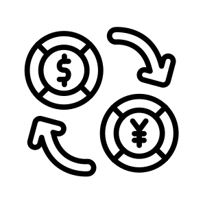 Foreign Exchange,convert,payment,dollar,yen icon