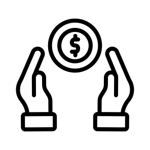 Benefits,hands,money,benefit,business And Finance icon