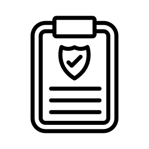 Coverage,security,protect,clipboard,shield icon
