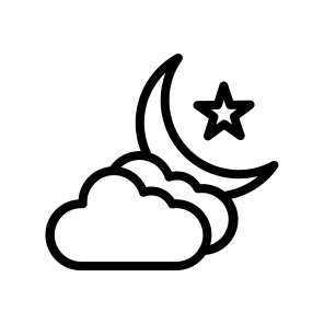 Cloud And Moon, Weather, Sky, Celestial, Night, Clouds, Moon, Atmospheric, Nature icon