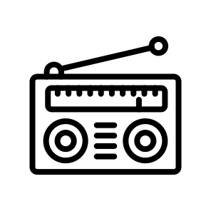 Radio, Broadcast, Communication, Station, Signal, Music, News, Device, Entertainment icon