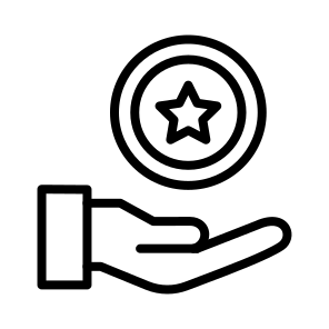 Earn Reward Points, Loyalty, Points, Benefits, Accumulate, Gain icon