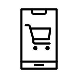 Online Shopping ,ecommerce ,commerce And Shopping ,smart Cart ,smartphone icon