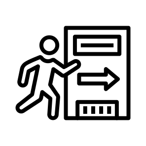 Fire Exit, Exit, Emergency, Escape, Evacuation, Safety icon