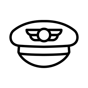 Pilot Hat,pilot,airplane,professions And Jobs,hat icon