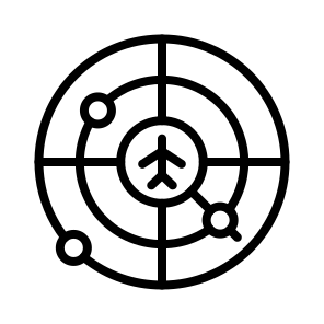 Radar,area,tracker,plane,technology icon
