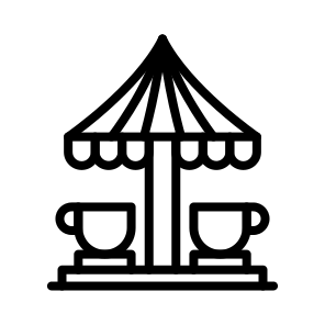 Cup Ride, Spinning, Carnival, Amusement, Fun, Whirling icon