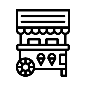 Ice Cream Stall, Food, Vendor, Concession, Dessert, Frozen icon