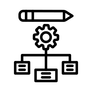 Framework,pencil,cog,management,content icon